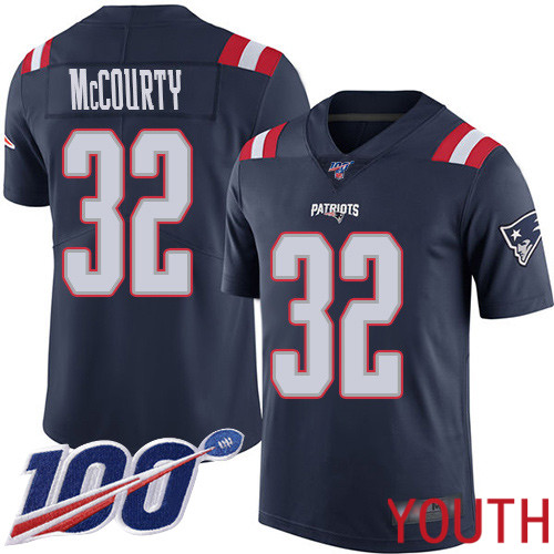 New England Patriots Football #32 100th Season Limited Navy Blue Youth Devin McCourty NFL Jersey->new england patriots->NFL Jersey